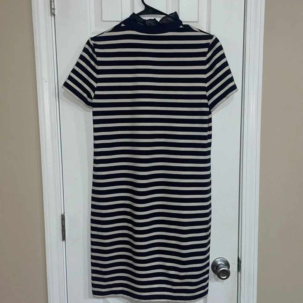 Striped Navy and White Short Sleeve Polo Dress